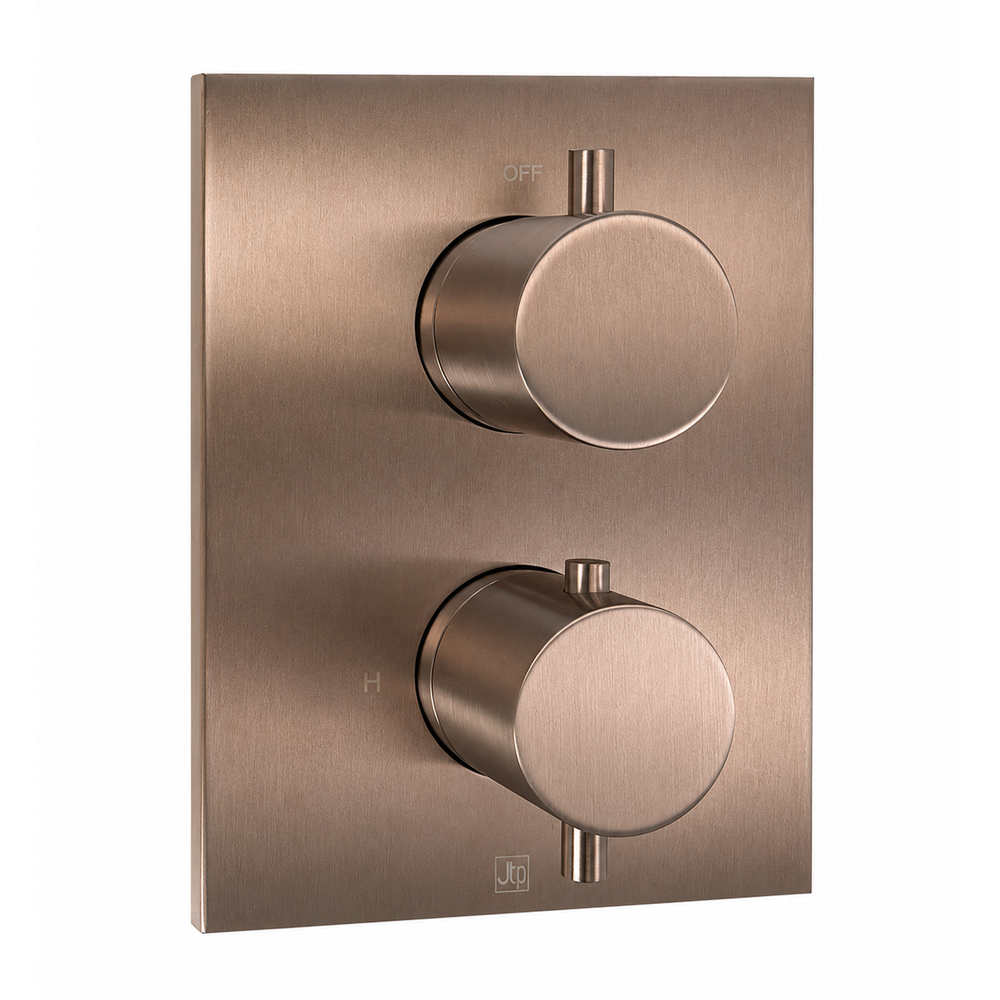 JTP VOS Single Outlet Thermostatic Trimset for Universal Box in Brushed Bronze
