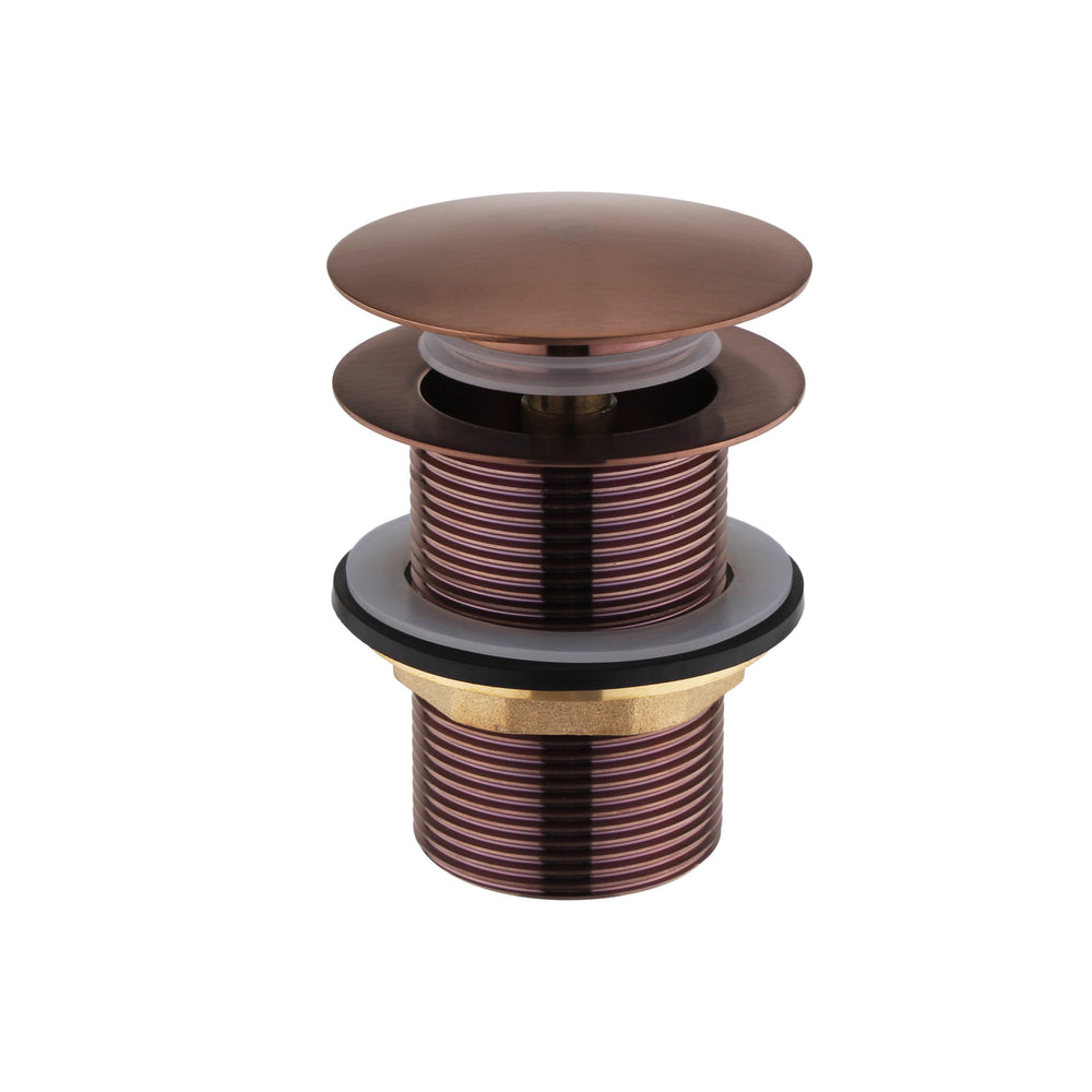 JTP Unslotted Click Clack Bath Waste for Freestanding Baths with No Overflow in Brushed Bronze