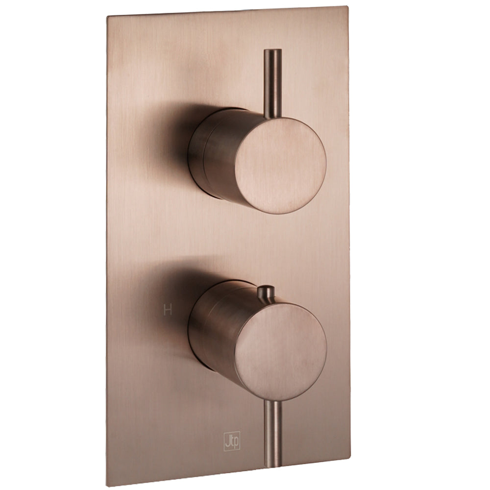 JTP VOS Thermostatic Concealed 1 Outlet Shower Valve in Brushed Bronze