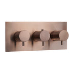 JTP VOS Thermostatic Concealed 3 Outlet Shower Valve, Horizontal in Brushed Bronze