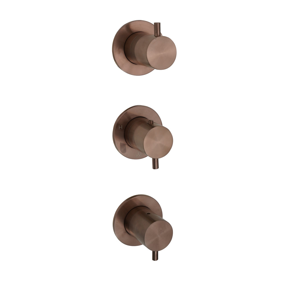 JTP VOS Modular Thermostatic Concealed 3 Outlet Shower Valve in Brushed Bronze