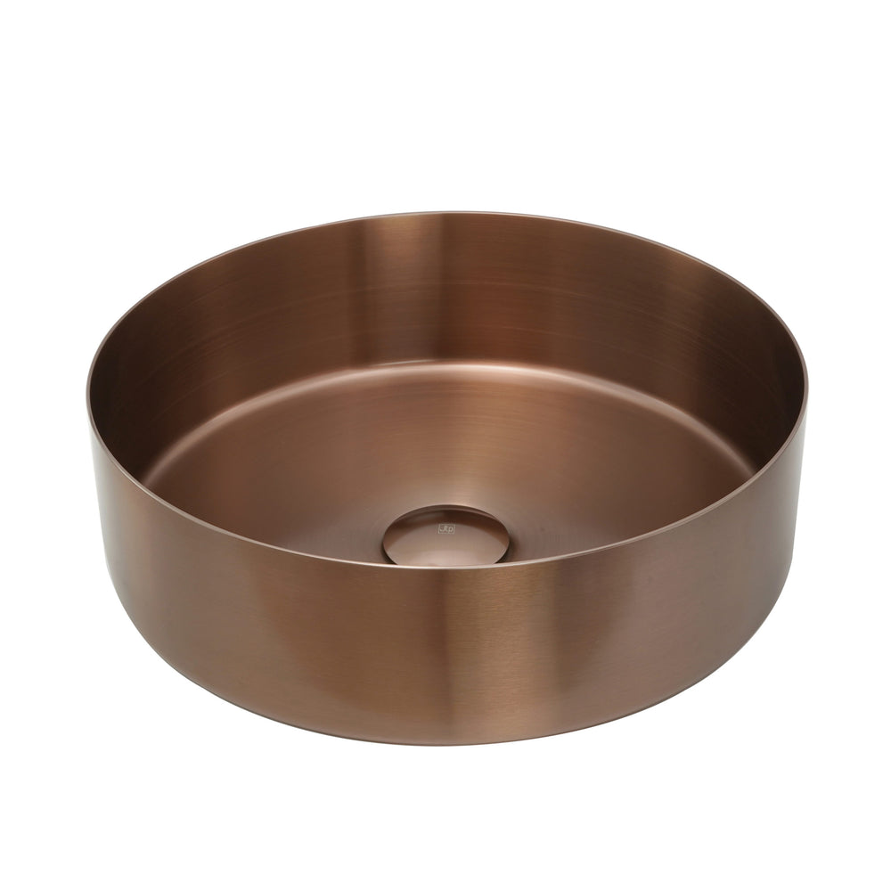 JTP VOS Round Countertop Basin with Click Clack Waste in Brushed Bronze