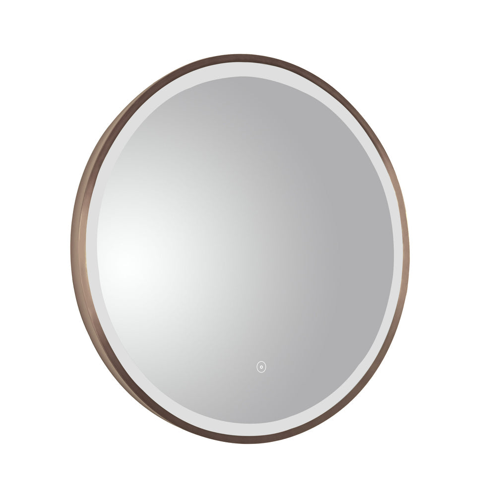 JTP VOS Round Framed Mirror 600mm in Brushed Bronze
