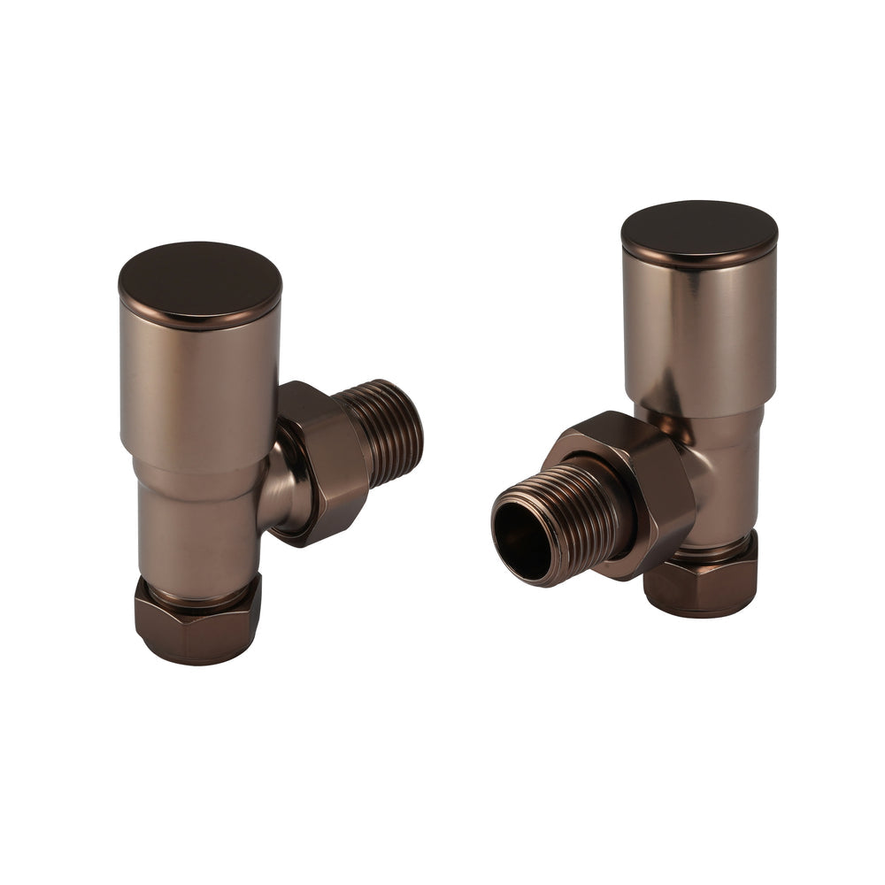 JTP Angled Radiator Valves (Pair) in Brushed Bronze
