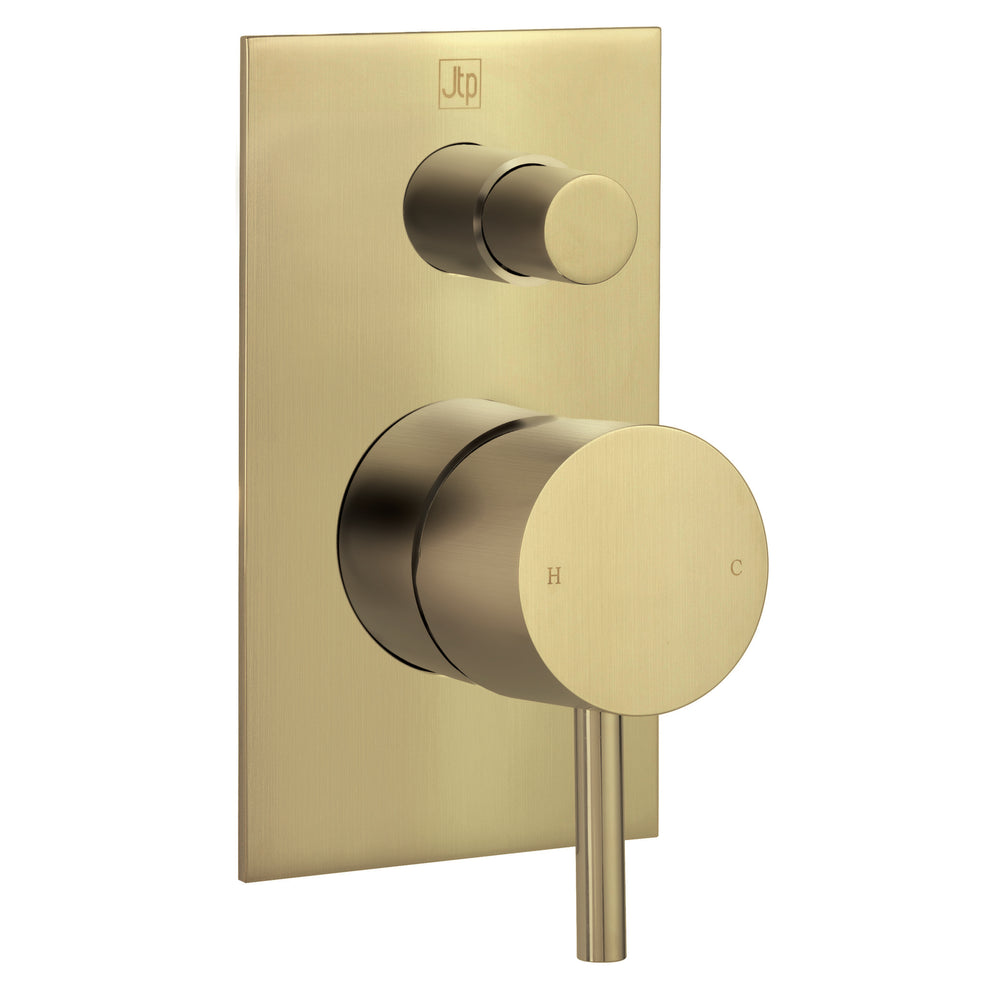 JTP VOS Single Lever Diverter Valve in Brushed Brass