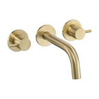 JTP VOS 3 Hole Wall Mounted Basin / Bath Mixer in Brushed Brass