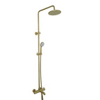 JTP VOS Thermostatic Bar Valve, 3 Outlet, with Adjustable Riser and Multifunction Handle in Brushed Brass