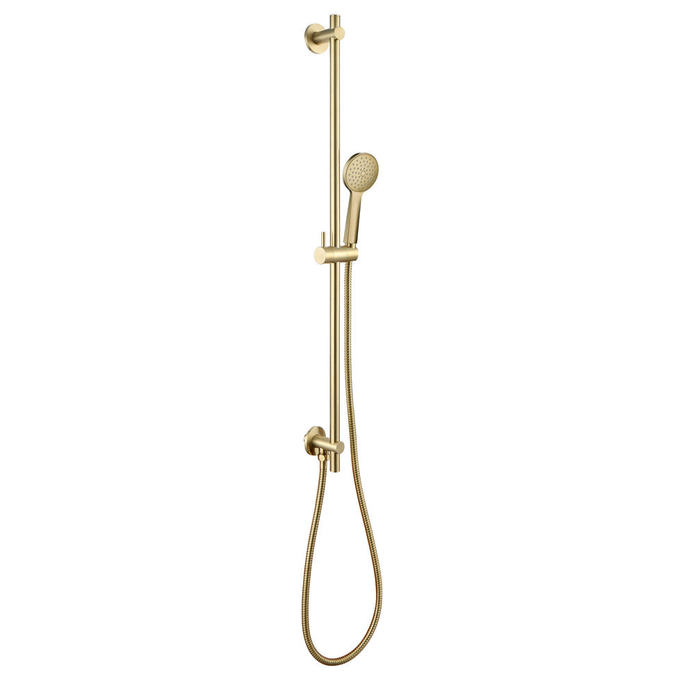JTP VOS Slide Rail Kit with Bottom Outlet and Round Handle in Brushed Brass