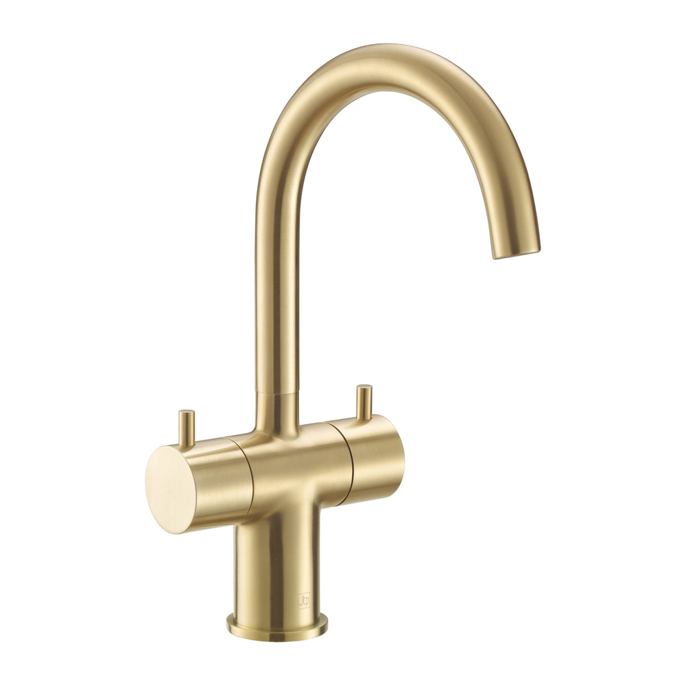 JTP VOS Mono Basin Mixer with Swivel Spout in Brushed Brass