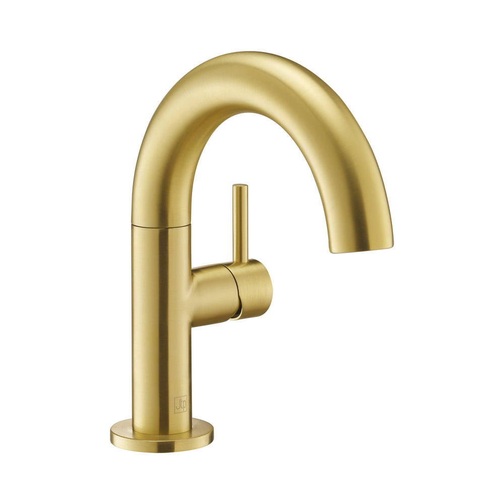 JTP VOS Side Lever Swivel Basin Mixer in Brushed Brass