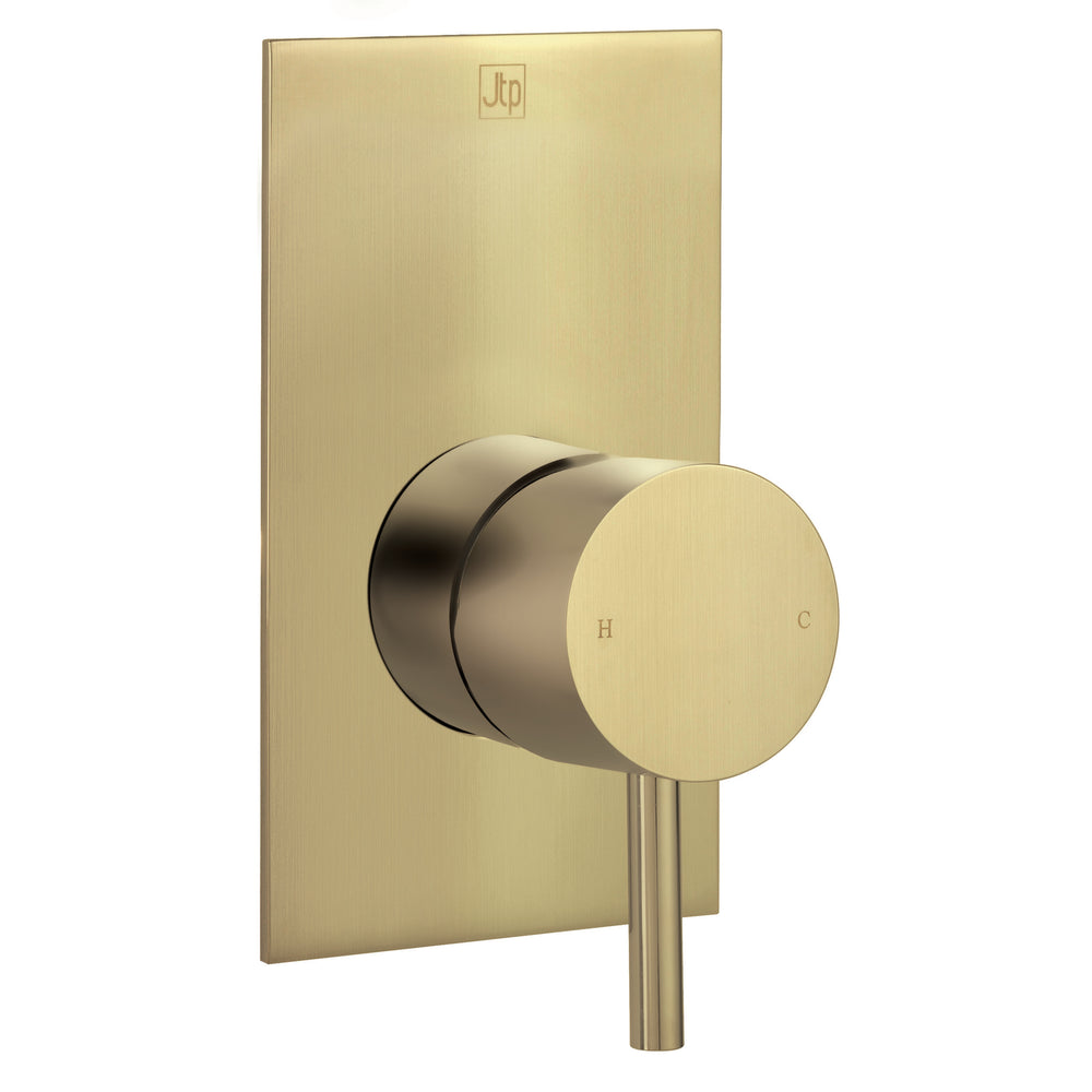 JTP VOS Single Lever Manual Shower Valve in Brushed Brass