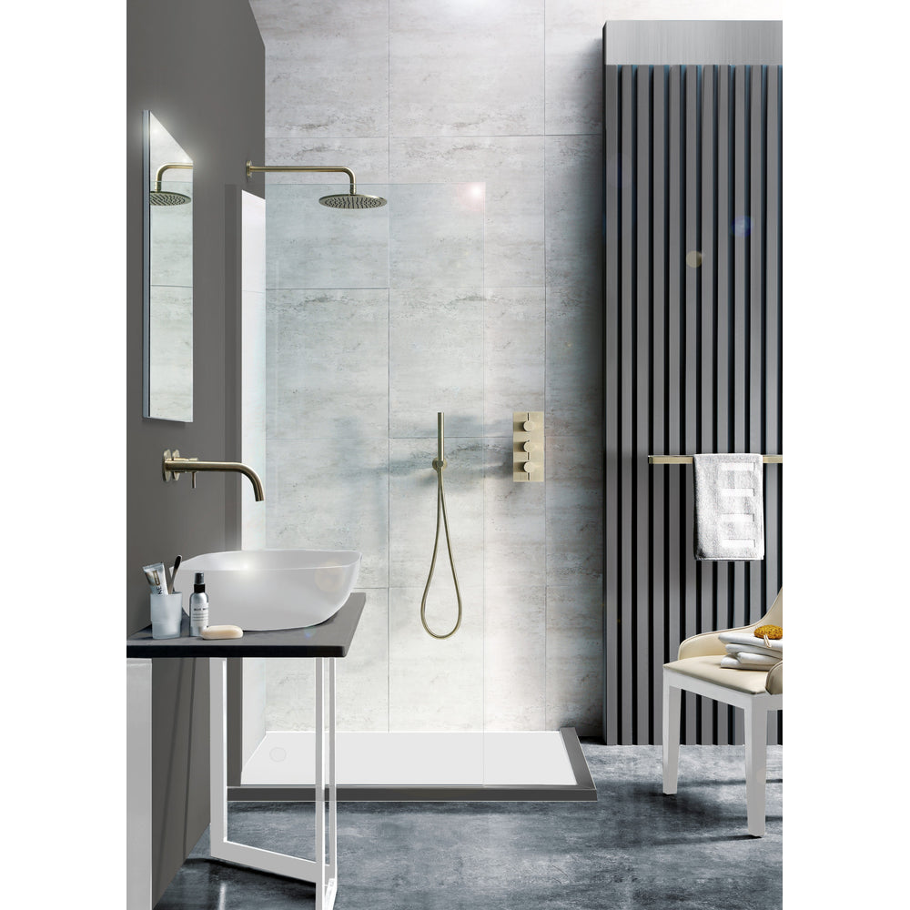 JTP VOS Round Overhead Shower in Brushed Brass