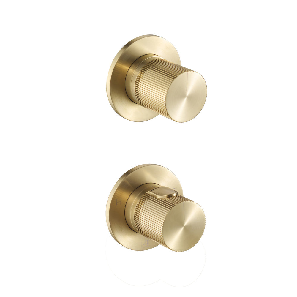 JTP EVO Modular Thermostatic Concealed 2 Outlet Shower Valve 771 in Brushed Brass