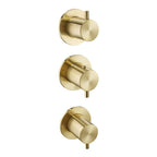 JTP VOS Modular Thermostatic Concealed 3 Outlet Shower Valve in Brushed Brass