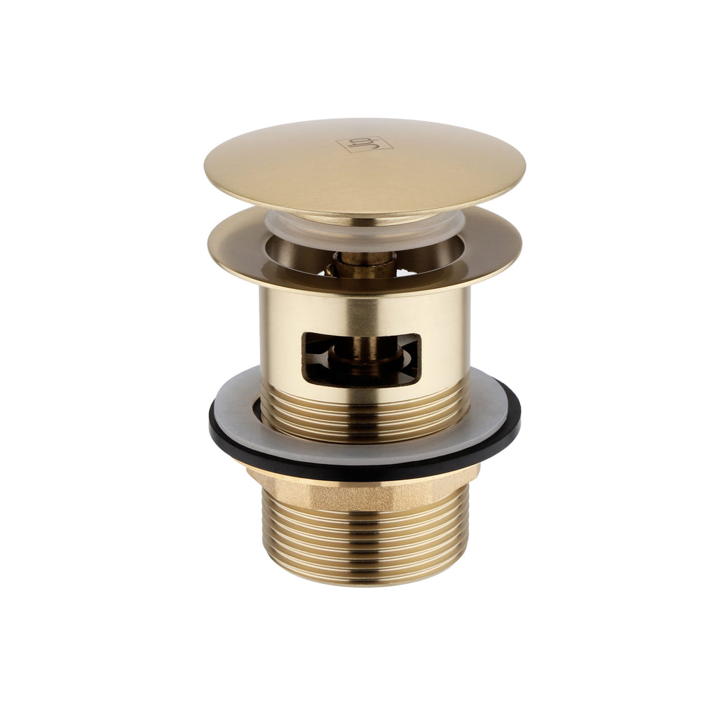 JTP Click Clack Bath Waste for Freestanding Baths with Encapsulated Overflow in Brushed Brass