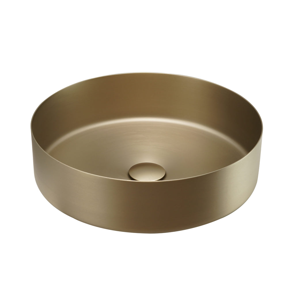 JTP VOS Round Countertop Basin with Click Clack Waste in Brushed Brass
