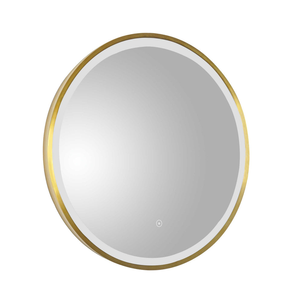 JTP VOS Round Framed Mirror 600mm in Brushed Brass
