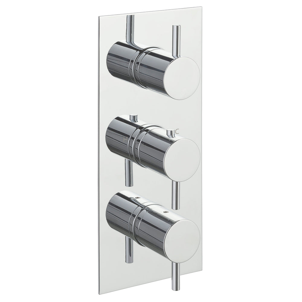 JTP VOS Thermostatic Concealed 3 Outlet Shower Valve, Vertical in Chrome