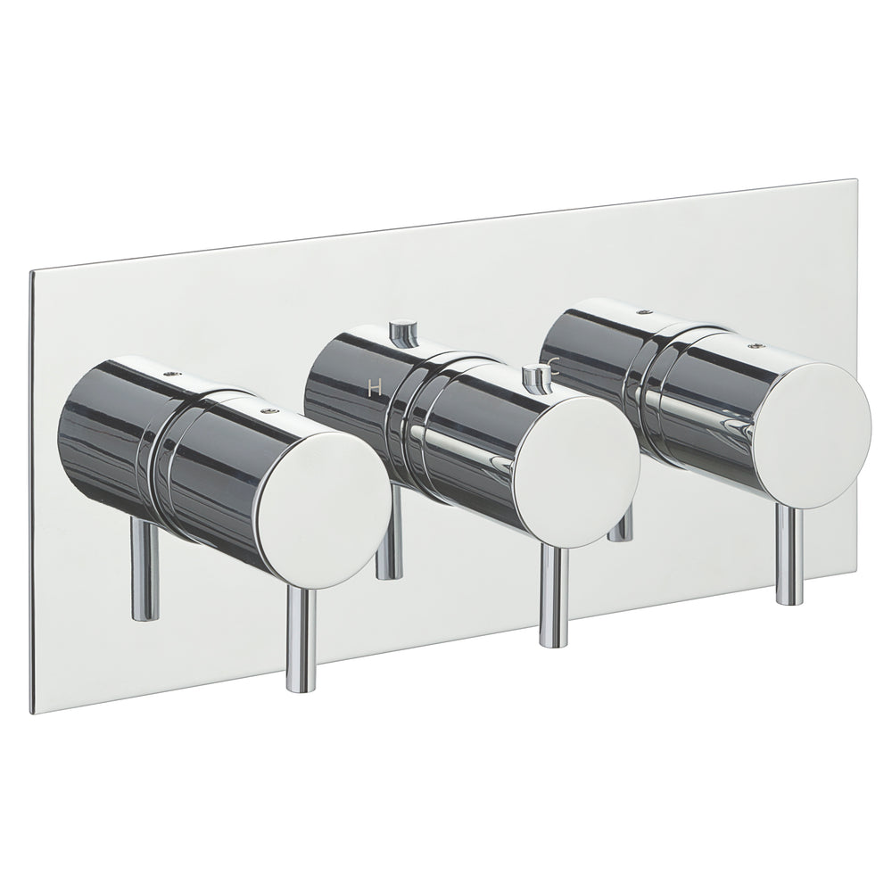 JTP VOS Thermostatic Concealed 3 Outlet Shower Valve, Horizontal in Chrome