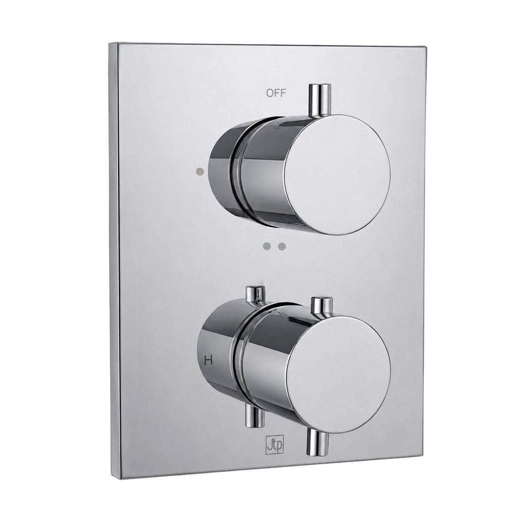 JTP VOS Double Outlet Thermostatic Trimset for Universal Box in Chrome
