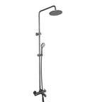 JTP VOS Thermostatic Bar Valve, 3 Outlet, with Adjustable Riser and Multifunction Handle in Brushed Black