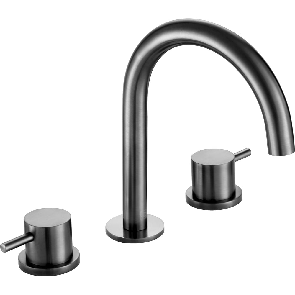 JTP VOS 3 Hole Deck Mounted Basin Mixer in Brushed Black
