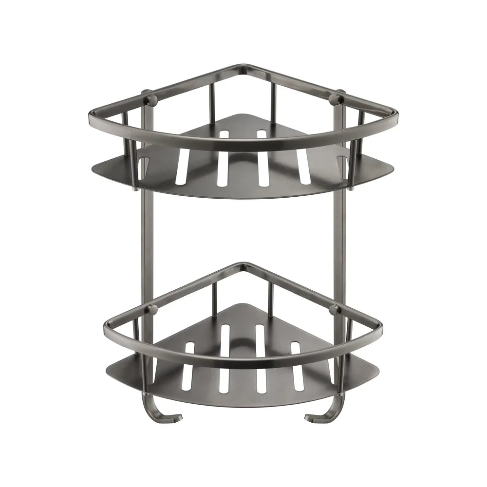 JTP Corner Twin Shower Basket in Brushed Black