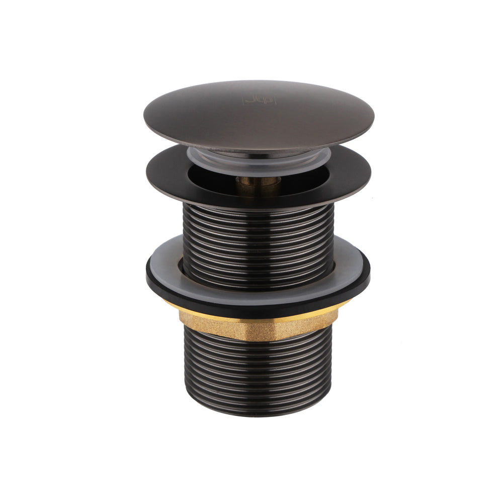 JTP Unslotted Click Clack Bath Waste for Freestanding Baths with No Overflow in Brushed Black