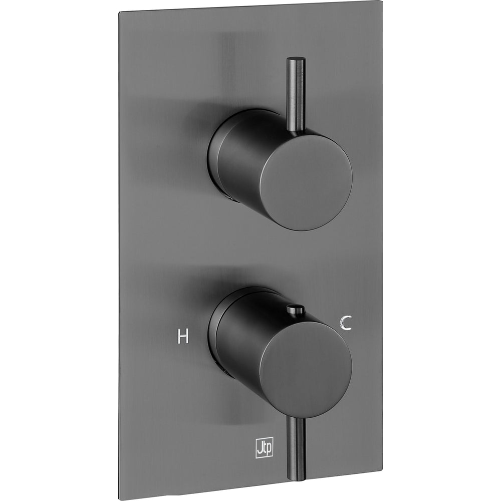 JTP VOS Thermostatic Concealed 2 Outlet Shower Valve 671 in Brushed Black