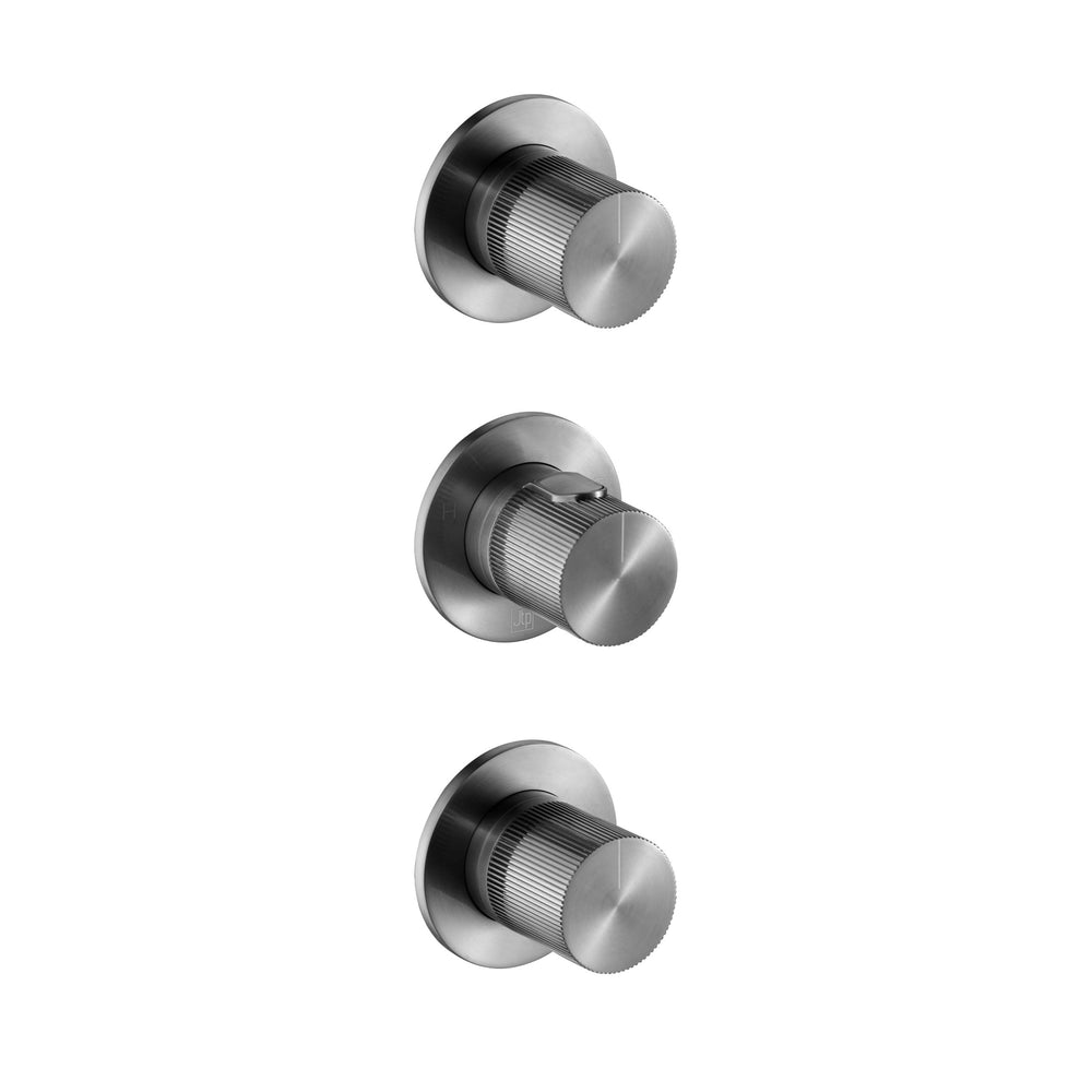 JTP EVO Modular Thermostatic Concealed 2 Outlet Shower Valve 790 in Brushed Black