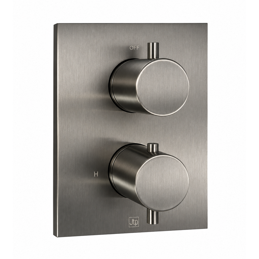 JTP VOS Triple Outlet Thermostatic Trimset for Universal Box in Brushed Black