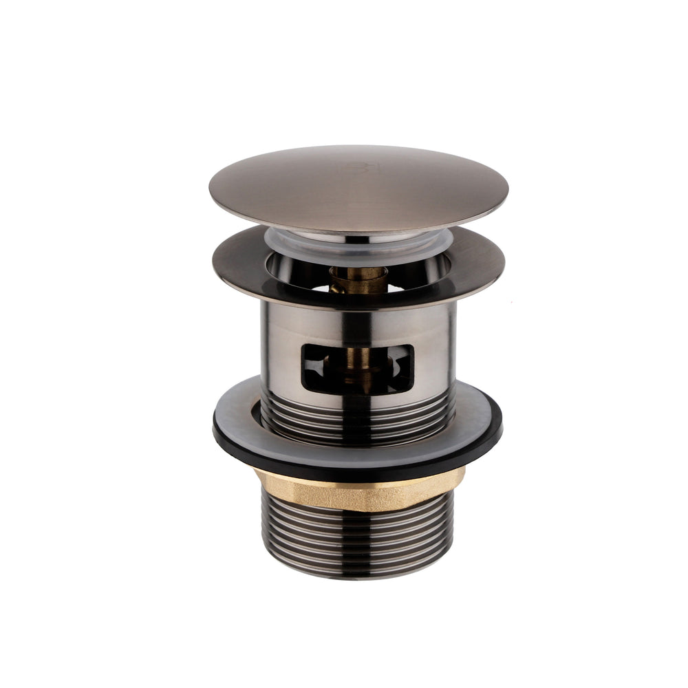 JTP Click Clack Bath Waste for Freestanding Baths with Encapsulated Overflow in Brushed Black