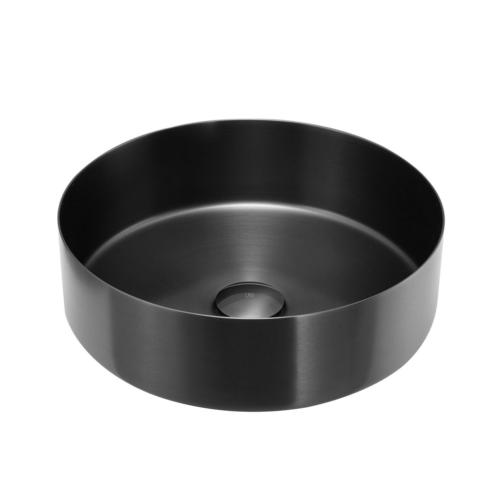 JTP VOS Round Countertop Basin with Click Clack Waste in Brushed Black