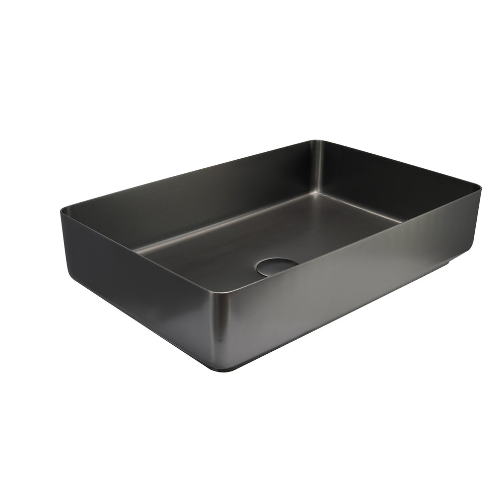 JTP VOS Rectangular Countertop Basin with Click Clack Waste in Brushed Black