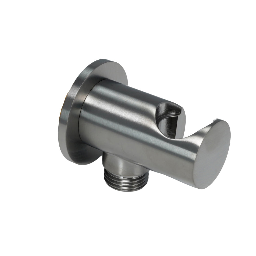 JTP VOS Water Outlet Elbow with Wall Support in Brushed Black