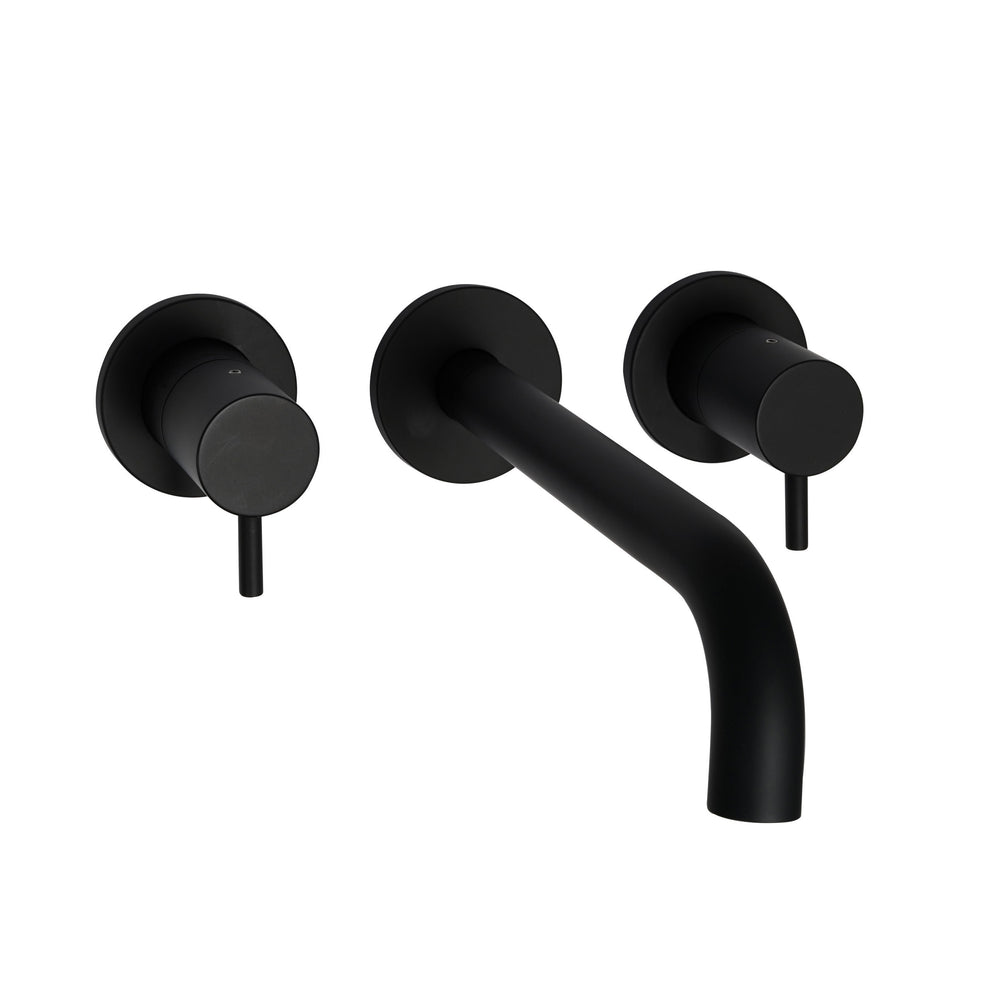 JTP VOS 3 Hole Wall Mounted Basin / Bath Mixer in Matt Black