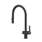 JTP VOS Single Lever Pull Out Kitchen Sink Mixer in Matt Black
