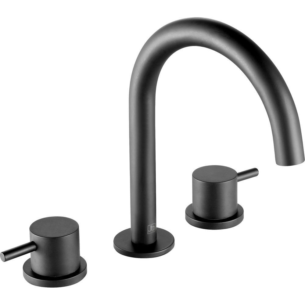 JTP VOS 3 Hole Deck Mounted Basin Mixer in Matt Black