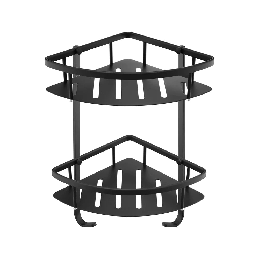 JTP Corner Twin Shower Basket in Matt Black
