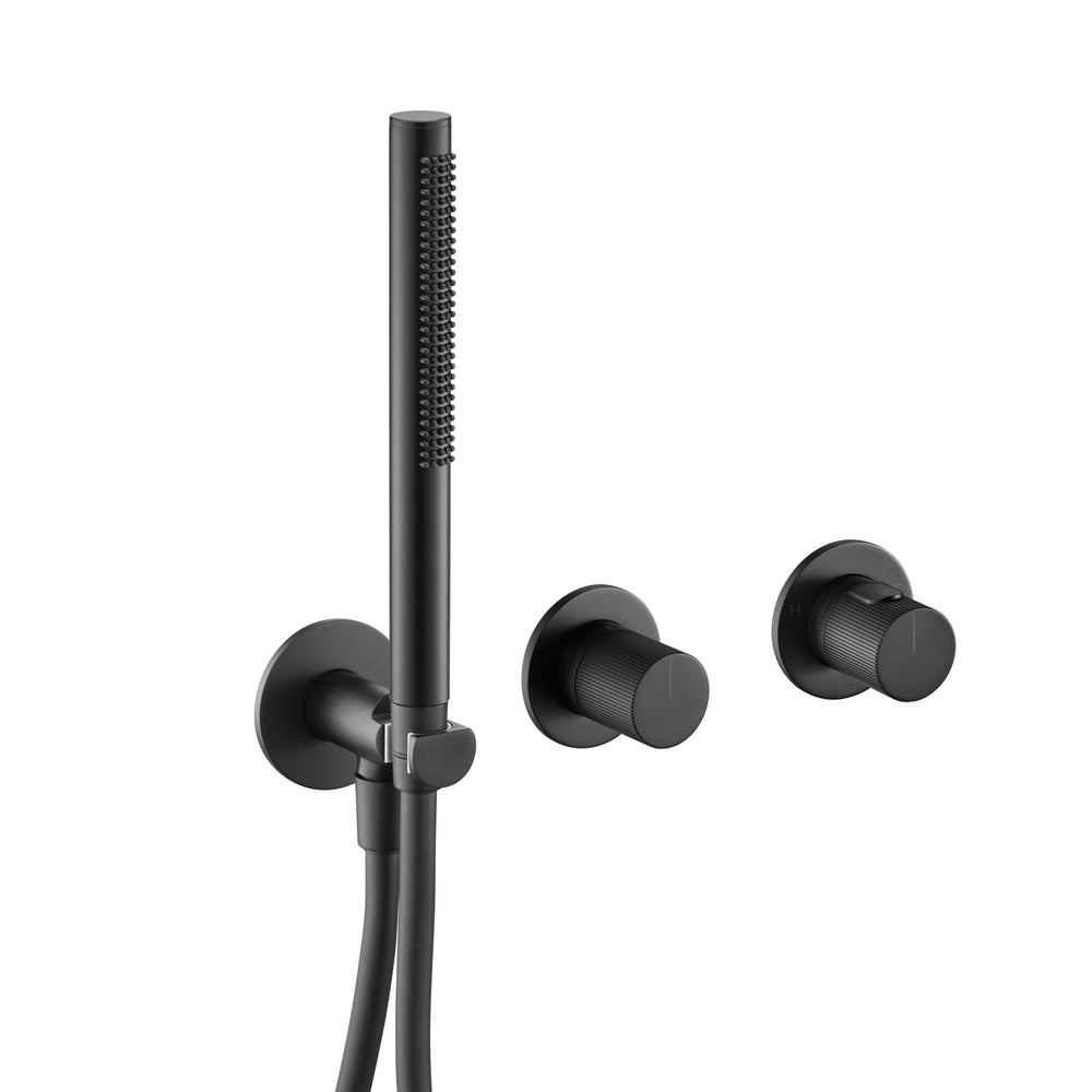 JTP EVO Modular Thermostatic Concealed 2 Outlet Shower Valve with Handset in Matt Black