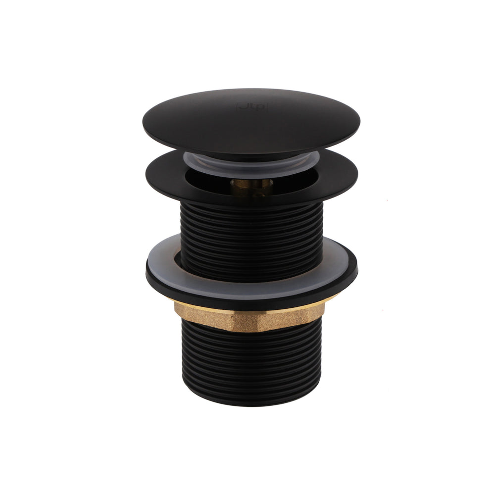 JTP Unslotted Click Clack Bath Waste for Freestanding Baths with No Overflow in Matt Black