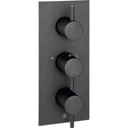 JTP VOS Thermostatic Concealed 2 Outlet Shower Valve, Vertical in Matt Black