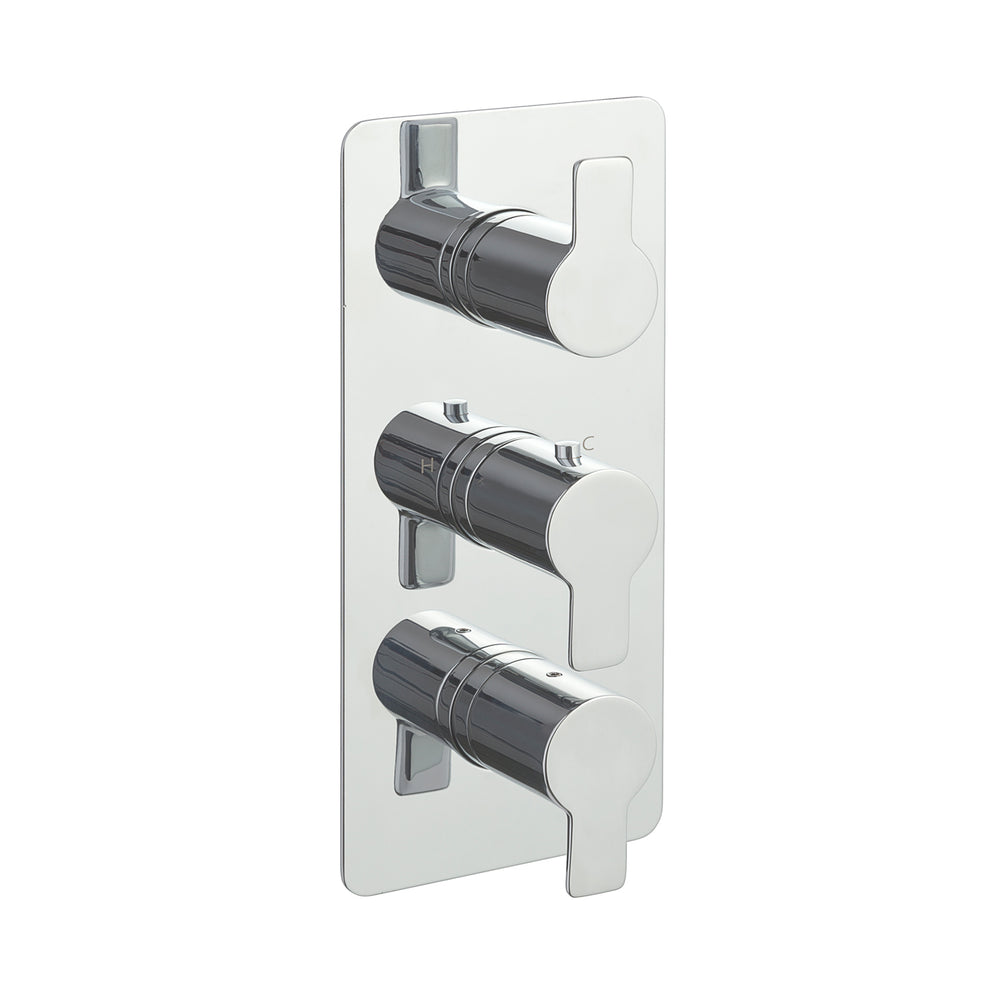 JTP Amore Thermostatic Concealed 2 Outlet Shower Valve, Vertical in Chrome