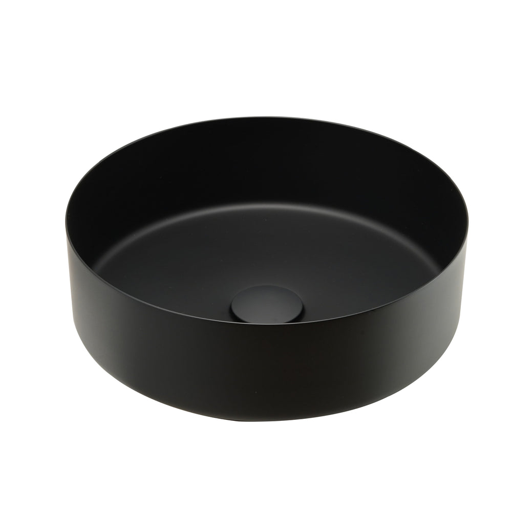 JTP VOS Round Countertop Basin with Click Clack Waste in Matt Black