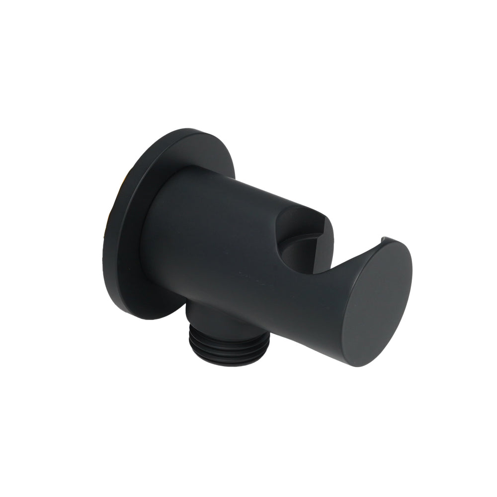 JTP VOS Water Outlet Elbow with Wall Support in Matt Black
