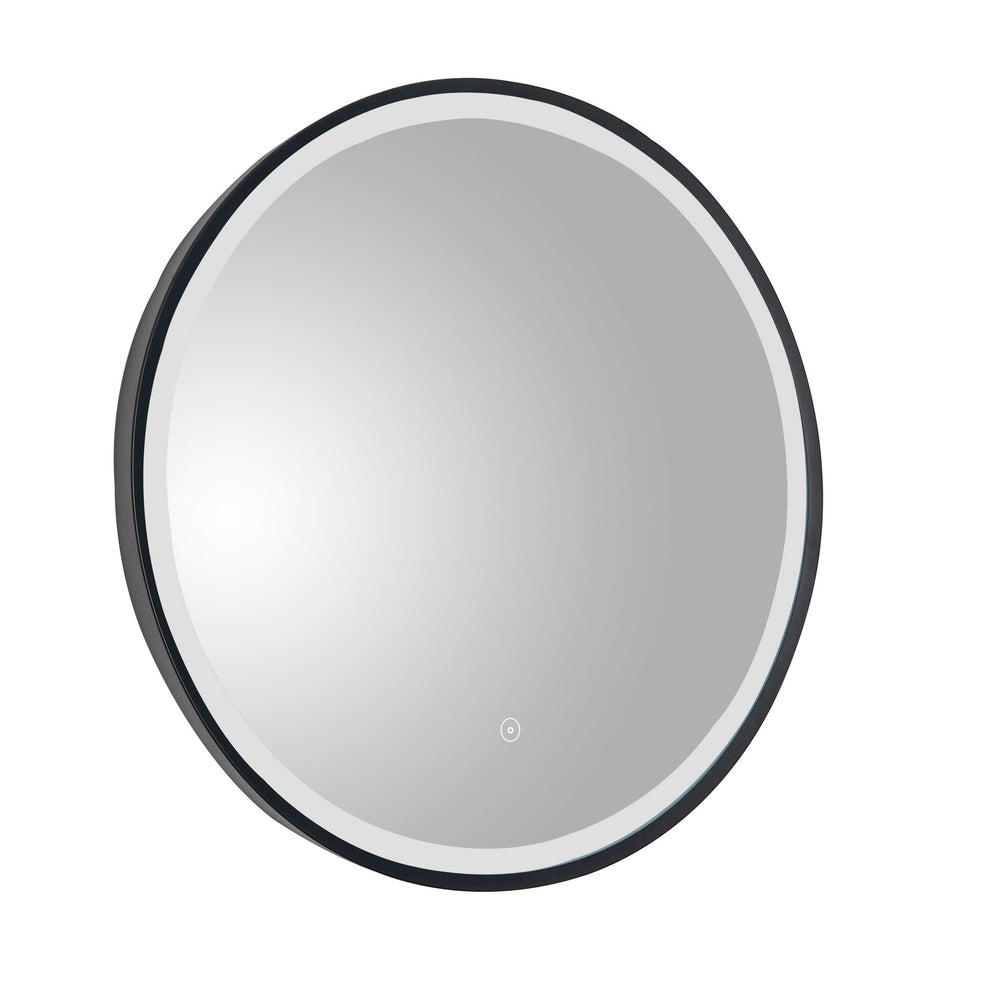 JTP VOS Round Framed Mirror 600mm in Matt Black