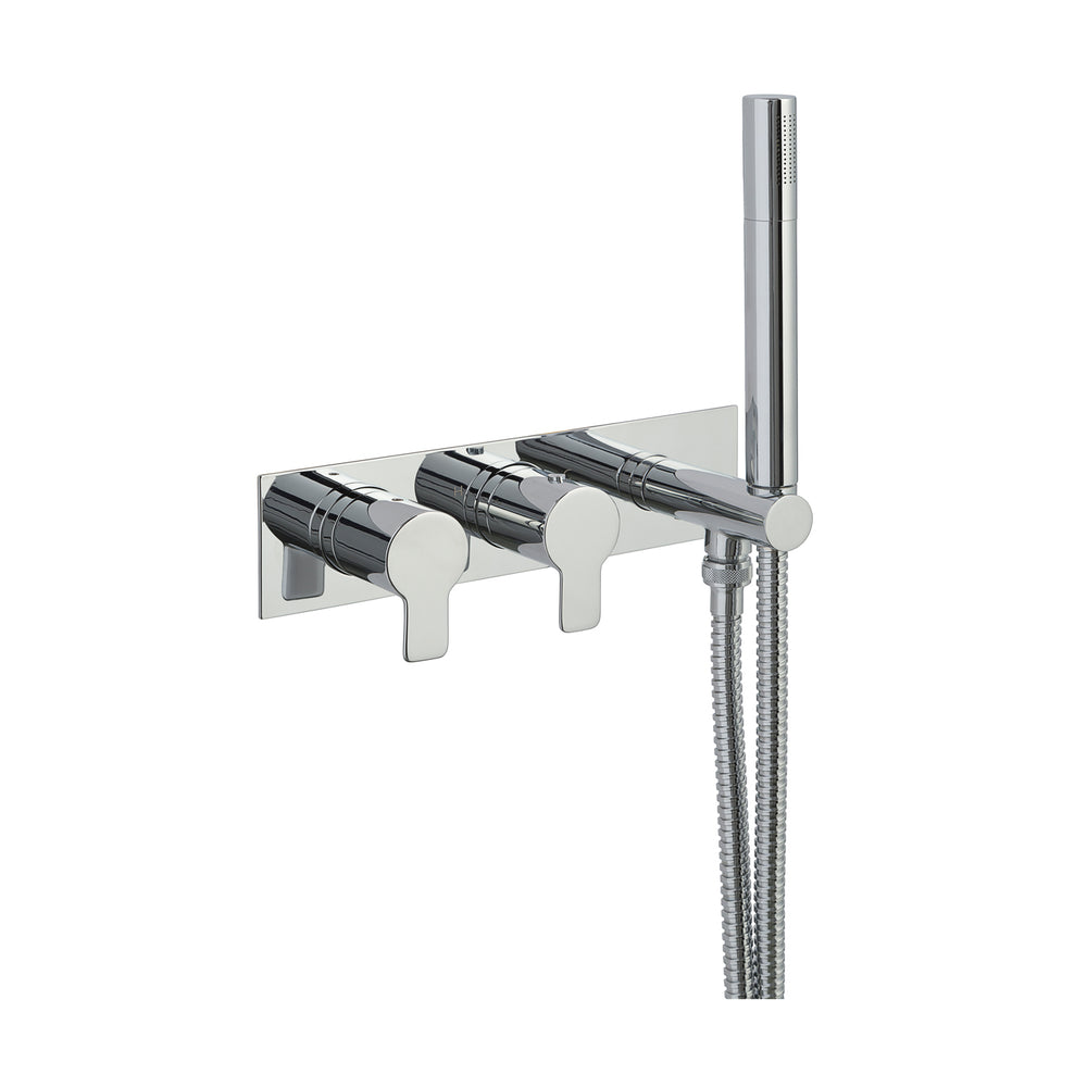 JTP Amore Thermostatic Concealed 2 Outlet Shower Valve with Attached Handset in Chrome