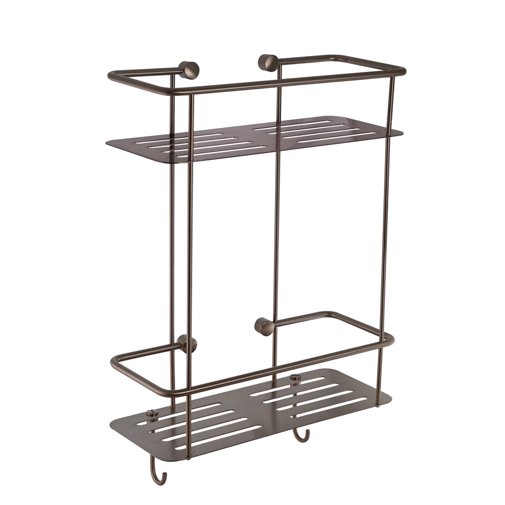 JTP Square Twin Shower Basket in Brushed Bronze