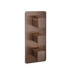 JTP HIX Thermostatic Concealed 3 Outlet Shower Valve, Vertical in Brushed Bronze