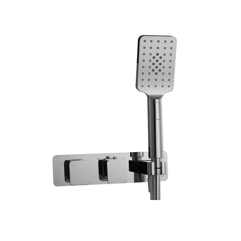 JTP HIX Thermostatic Concealed 2 Outlet Shower Valve with Attached Handset in Chrome